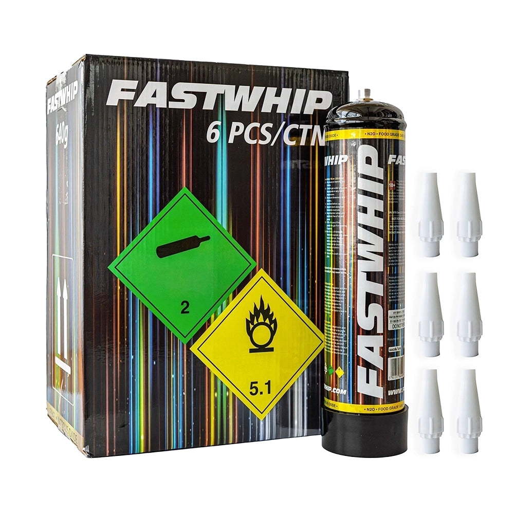 Cream Chargers by Fast Whip (640g N2O) Case of 6 - Business Only