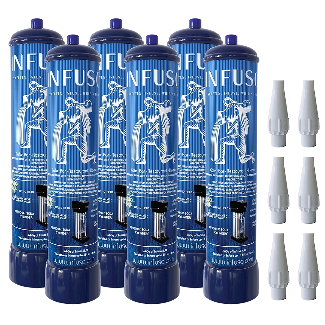 Cream Chargers by Infuso (640g N2O) Case of 6 - Business Only